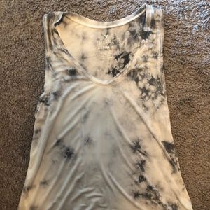White and Grey Tie-Dye Tank Top